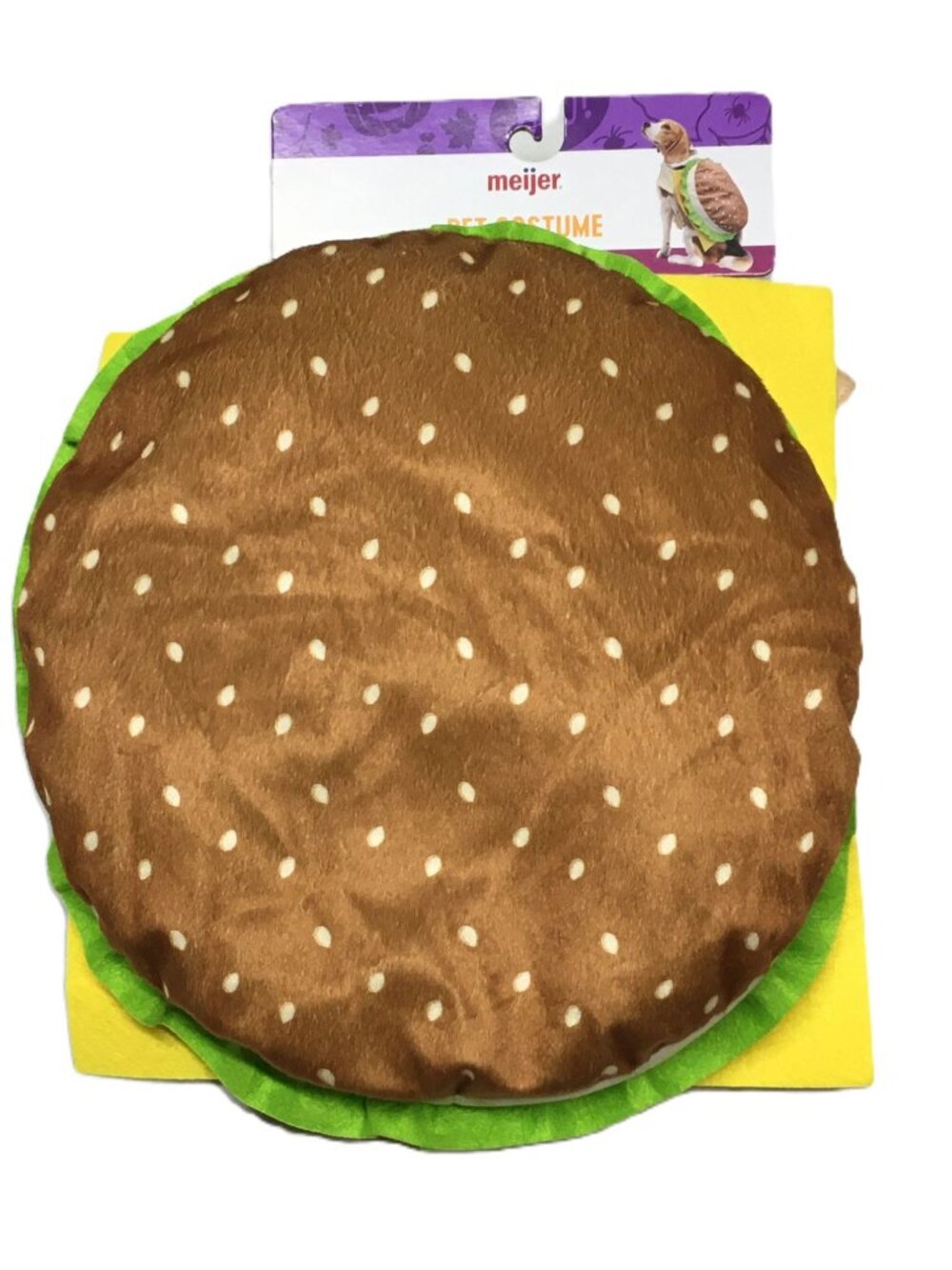 Meijer Dog Costume Hamburger Cheeseburger Halloween Plush Adjustable Size Medium